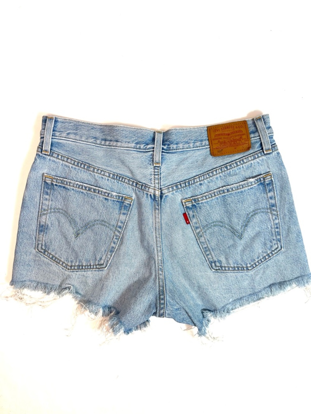 Levi’s Premium Denim Jean Shorts Distressed Size 28 - Picture 4 of 13